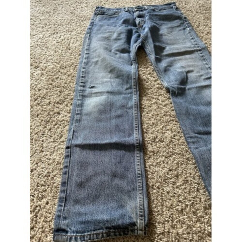 Levi's 505 Jeans Size W34 L34 Mens Straight Leg Reg Fit Medium Wash Blue Denim - Picture 2 of 15